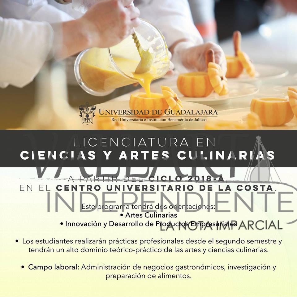Ciencias y Artes Culinarias, nueva carrera del CUC