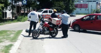 Motociclista resulta lesionado en accidente vial