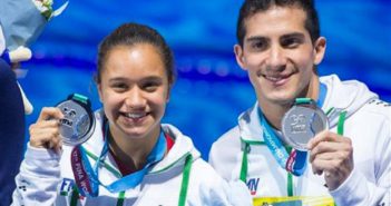 Plata para Rommel y Viviana en clavados