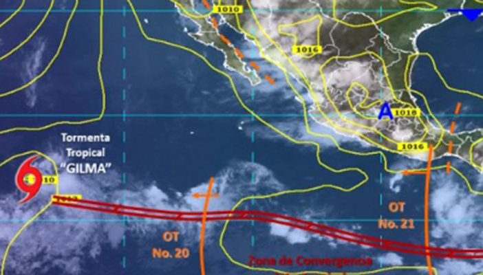 Tormenta tropical 'Gilma' recorre el Pacífico sin afectar a México