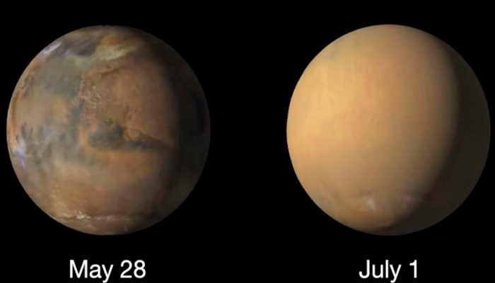 Evolución de la tormenta de polvo que envuelve a Marte: NASA