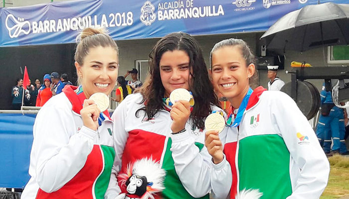 México gana oro por triatlón femenil por equipos en Barranquilla