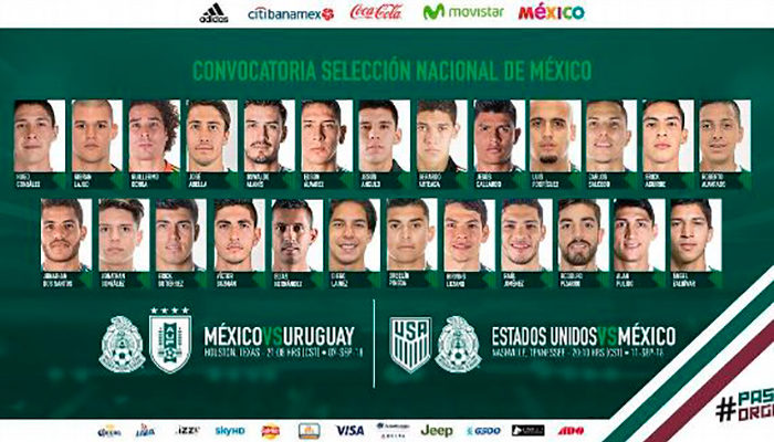 8 mundialistas y 5 europeos en la lista de la selección Mexicana