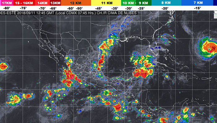 Se mantendrán lluvias intensas y fuertes en los estado de Jalisco y Nayarit