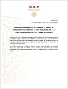 Nuevo Gobierno da el primer golpe contra el lavado de dinero