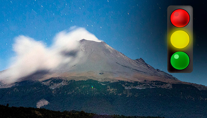 Alerta por el volcán Popocatépetl en amarillo fase 3