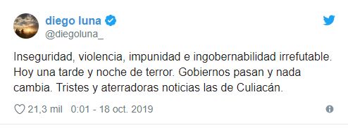 Diego Luna lamenta inseguridad y violencia en Culiacán 1 Diego Luna lamenta inseguridad y violencia en Culiacán