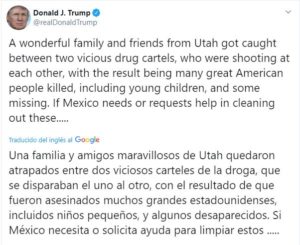 Ofrece Trump ayuda a AMLO para combatir al crimen organizado