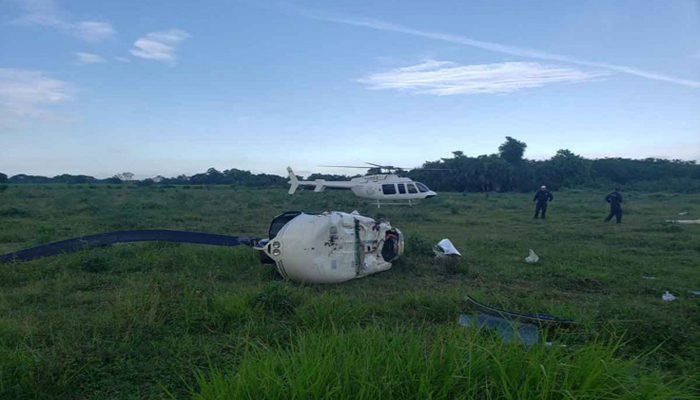 Cae helicóptero en Tlalixcoyan, Veracruz