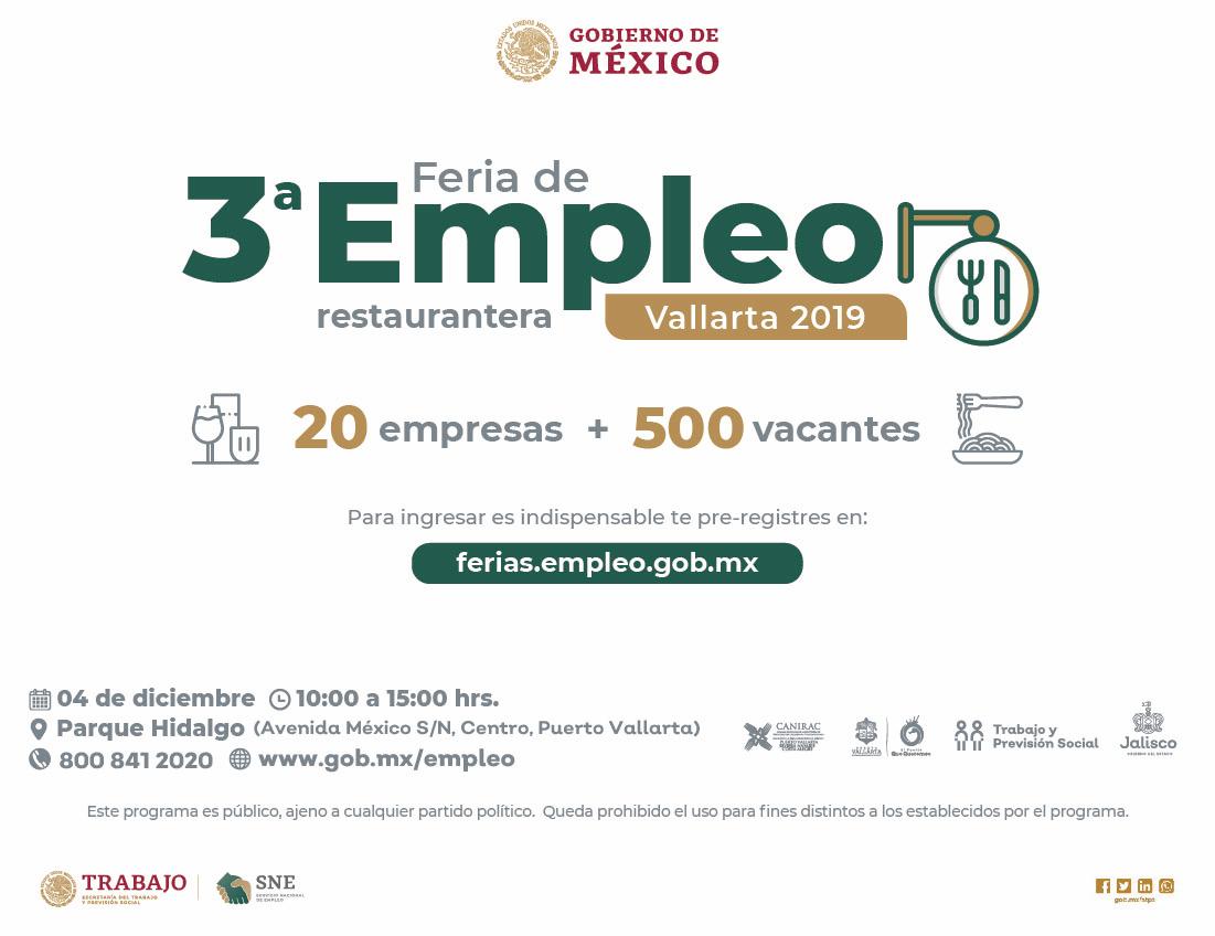 Habrá feria del empleo restaurantero; ofertarán 600 vacantes 1 Habrá feria del empleo restaurantero; ofertarán 600 vacantes