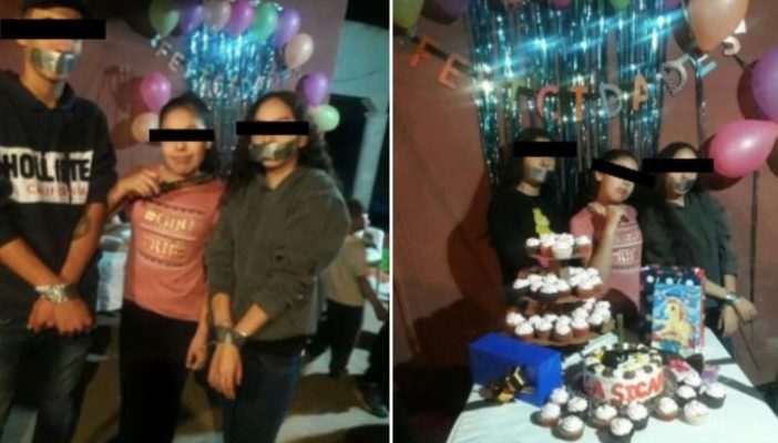 Niña festeja su cumpleaños como sicaria y con invitados amordazados