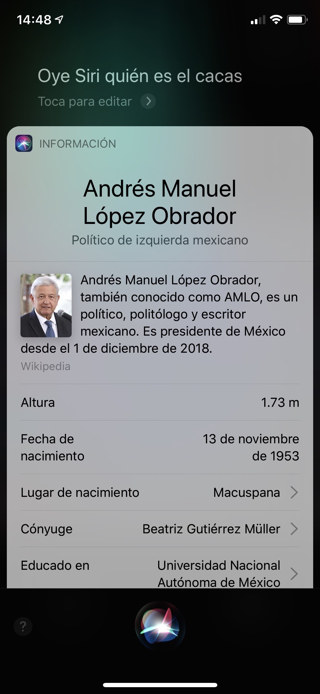 Siri reconoce a AMLO como 'el cacas'; desata polémica 1 Siri reconoce a AMLO como 'el cacas'; desata polémica