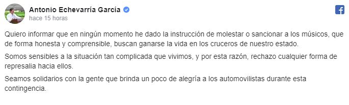 No hay orden para sancionar a músicos que tocan en calles de Nayarit