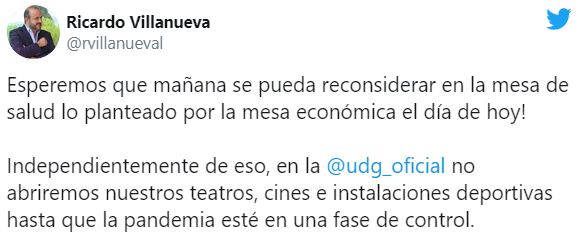 Pide rector general de la UDG reconsiderar reaperturas del lunes