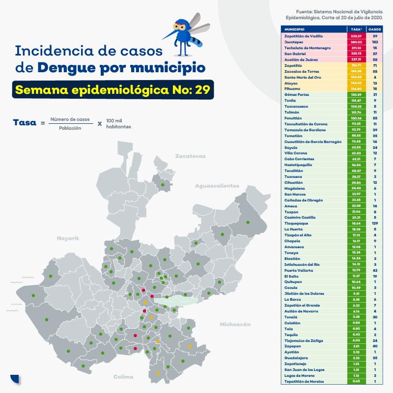 Sigue Vallarta en el Top-10 de municipios con más dengue en Jalisco