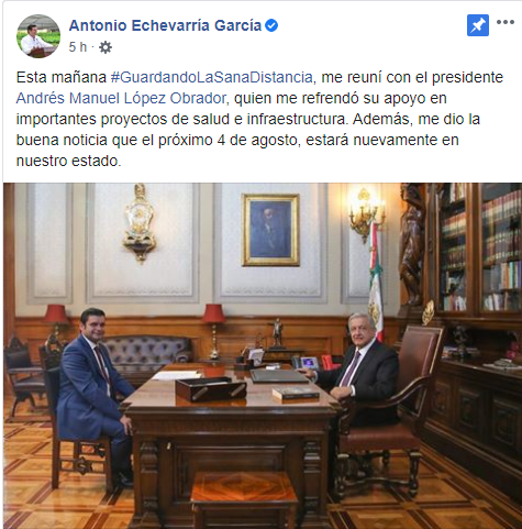 Se reúne gobernador de Nayarit con AMLO
