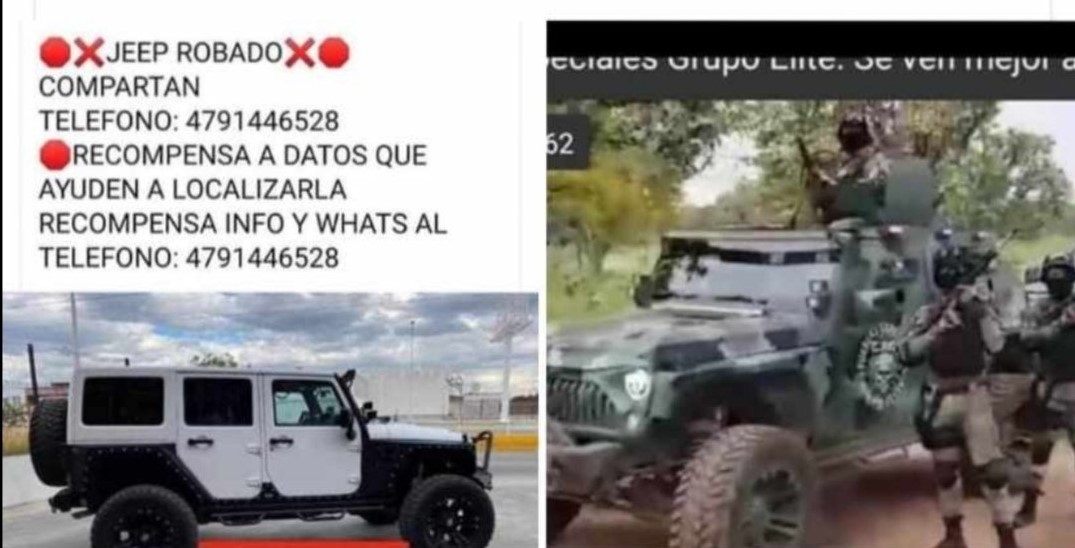 Ya son 3 vehículos identificados como robados en el video del CJNG 3 Ya son 3 vehículos identificados como robados en el video del CJNG