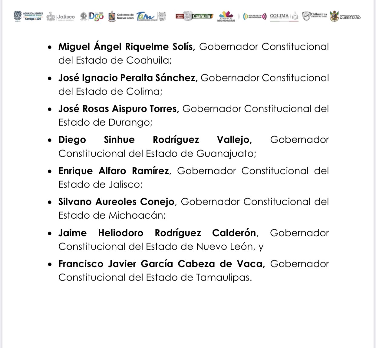 Gobernadores piden renuncia de López-Gatell, Alfaro firmó