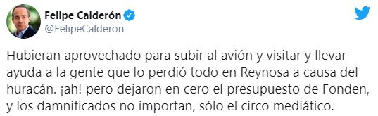 Se hubiera subido al avión para visitar a afectados por "Hanna": Calderón 1 Se hubiera subido al avión para visitar a afectados por "Hanna": Calderón