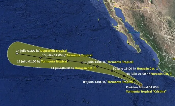 ''Cristina'' se convertirá en huracán y dejará más lluvias en Jalisco 1 ''Cristina'' se convertirá en huracán y dejará más lluvias en Jalisco