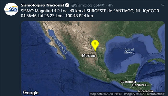 Se registra inusual sismo en Nuevo León y asusta a población