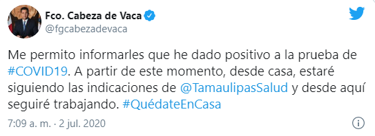 Gobernador de Tamaulipas da positivo a COVID-19 1 Gobernador de Tamaulipas da positivo a COVID-19