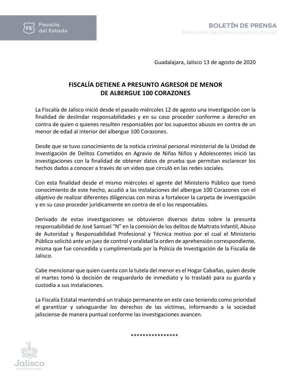 Detienen a presunto agresor del niño en albergue de Zapopan 1 Detienen a presunto agresor del niño en albergue de Zapopan