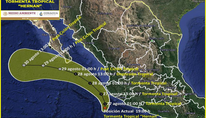 21 municipios de Jalisco en alerta por tormenta tropical 'Hernán'