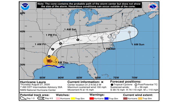 'Laura' azota Luisiana, antes de debilitarse a categoría 2
