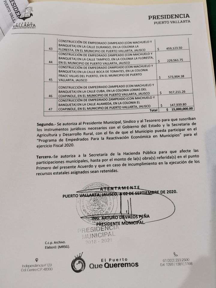 Aprueban 15 millones de pesos para empredrar calles de Vallarta