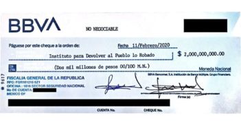 'Rebota' cheque para pagar los premios de la rifa del avión