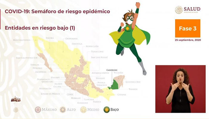 Campeche, primer estado en llegar al color verde en semáforo nacional