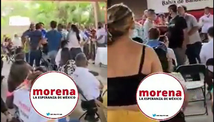 Trifulca en reunión de 'La Esperanza de México' en Bahía de Banderas