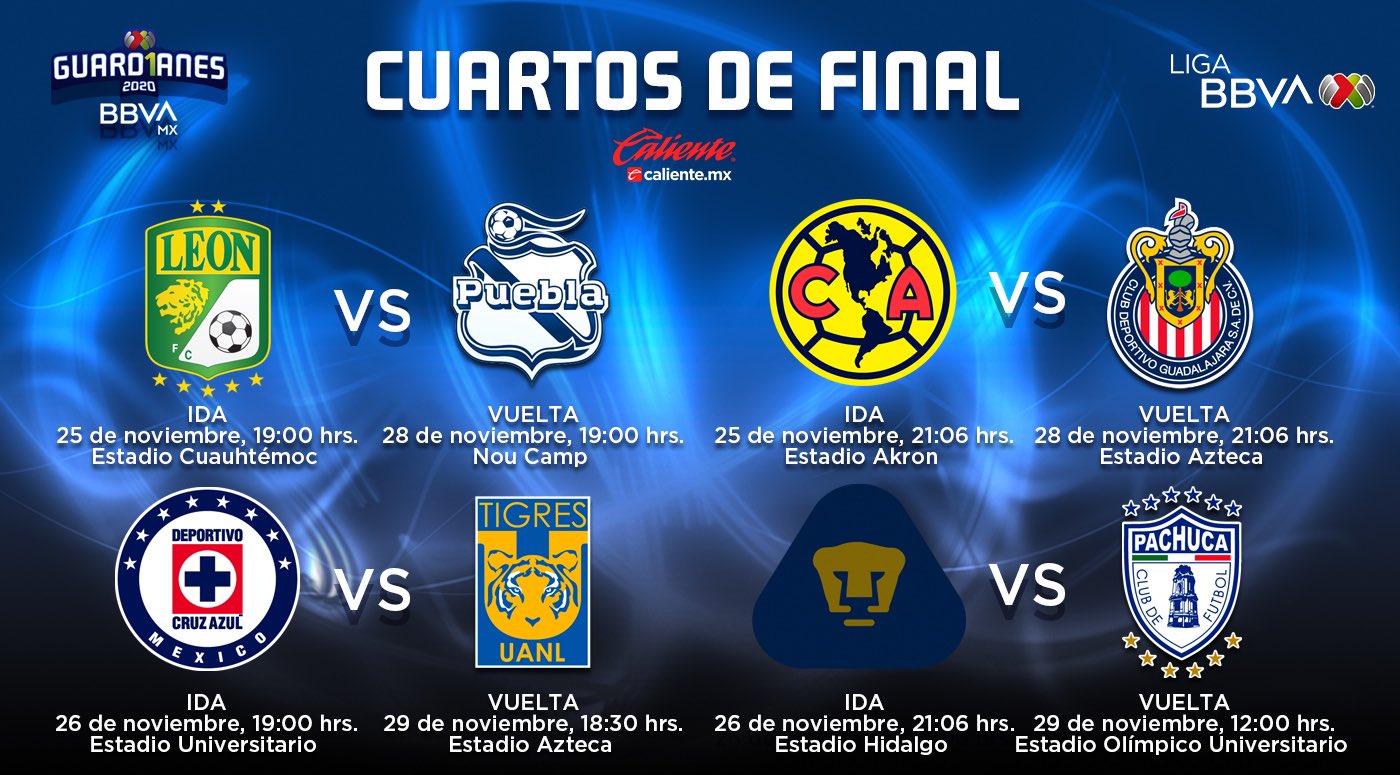 Listos los horarios de la liguilla, habrá clásico nacional