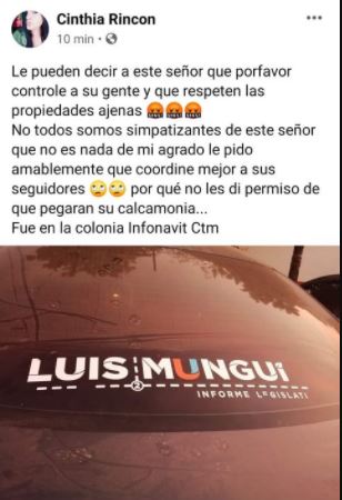 Equipo de Luis Munguía no respeta propiedad privada 1 Equipo de Luis Munguía no respeta propiedad privada
