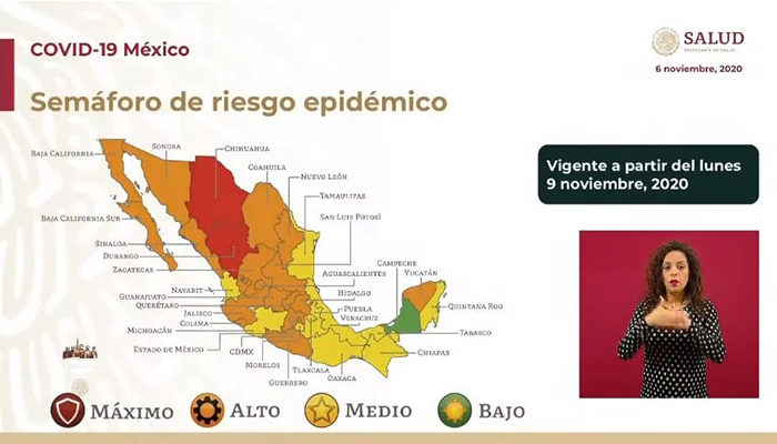 Durango regresa a semáforo rojo; otros 3 estados también retroceden