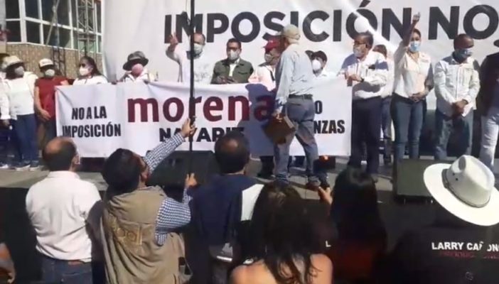 Hace mitin Morena para impedir imposición de Navarro Quintero