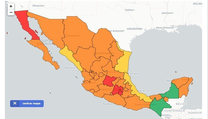 Ya son 5 los estados en rojo, tras actualización de semáforo