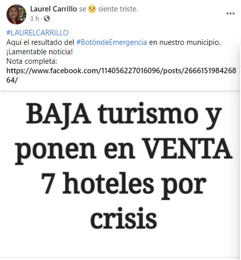 Tajada política con 'fake news', la táctica de Laurel Carrillo