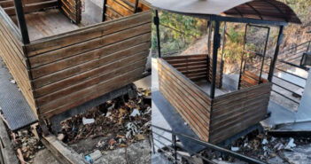 Abandonado funicular del Cerro de la Cruz; es un depósito de basura