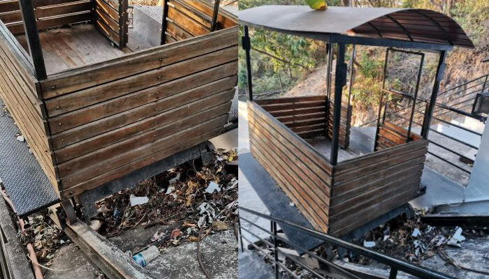 Abandonado funicular del Cerro de la Cruz; es un depósito de basura