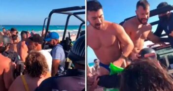 Detienen a 2 hombres por darse un beso en playas de Tulum