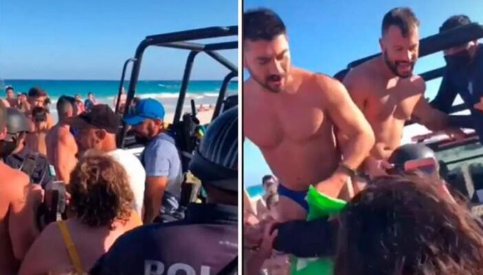 Detienen a 2 hombres por darse un beso en playas de Tulum