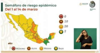Jalisco pasa a semáforo amarillo; no hay estados en rojo