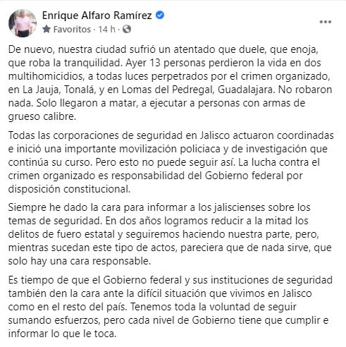 Pide Alfaro a Gobierno Federal de la cara por la seguridad en Jalisco 1 Pide Alfaro a Gobierno Federal de la cara por la seguridad en Jalisco