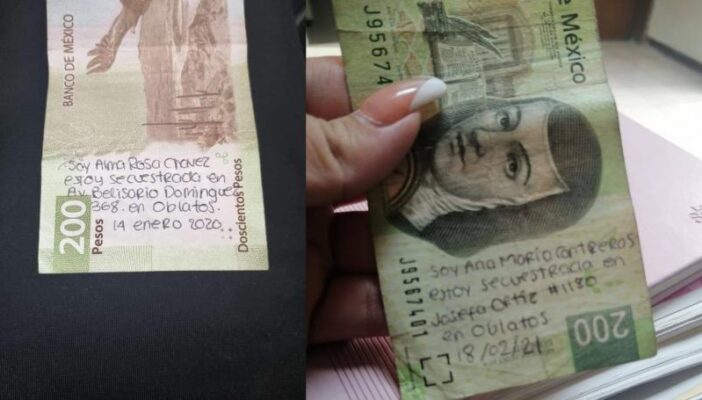 Falsos, mensajes en billetes sobre presuntos secuestros: Fiscalía