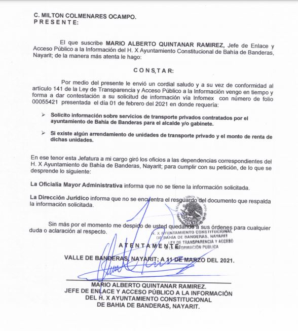 Niega ayuntamiento de Bahía que movieran a Jaime Cuevas en suburban