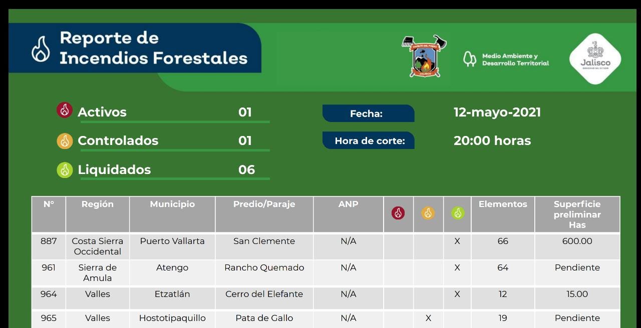 600 hectáreas de la montaña en Vallarta afectadas por el fuego