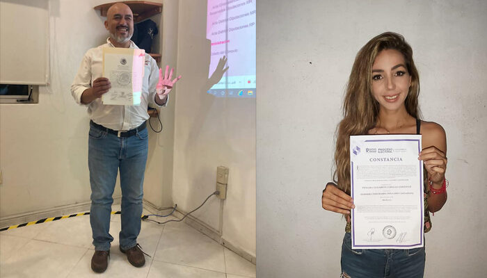 Entregan constancia de ganadores a Bruno y Yussara