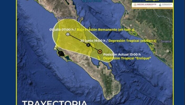 "Enrique" se degrada a depresión tropical muy cerca de Baja California Sur